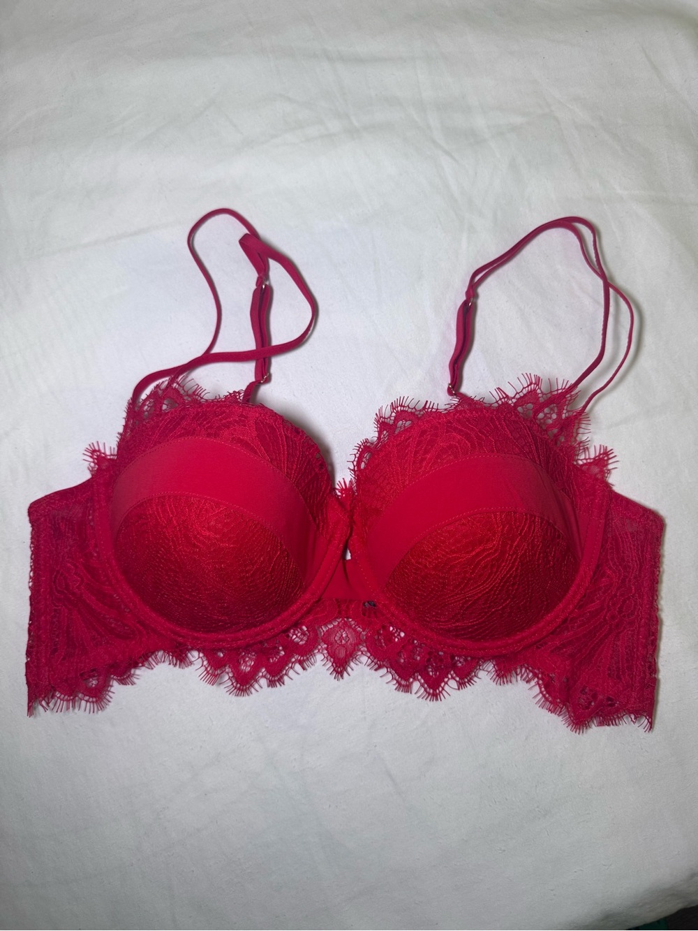 Undiz Lace Push-Up Bra in Deep Red